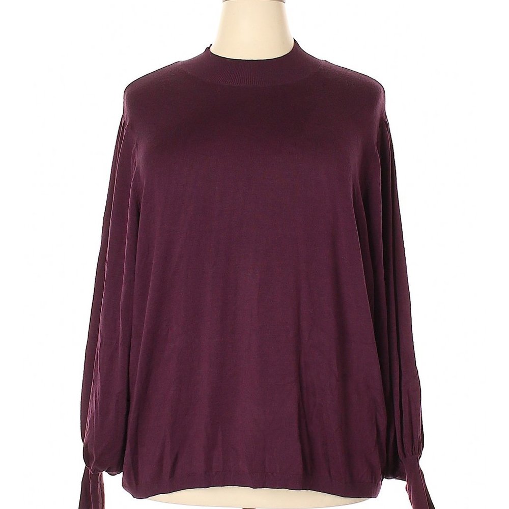 Eloquii Plum Long Sleeve Sweater 26/28 (4X)
